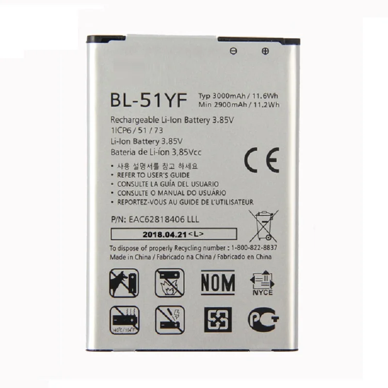 BL-51YF Battery for LG G4 H815 H811 H810 VS986 VS999 US991 LS991 F500 G Stylo F500 F500S F500L F500K
