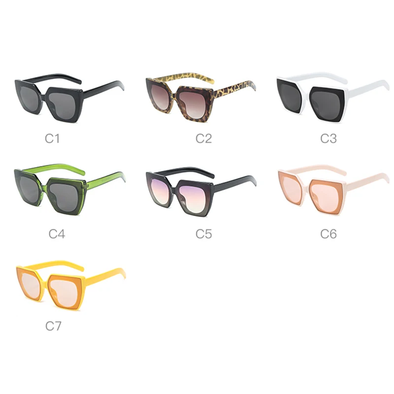 Black Square Overdimensionerede Solbriller Kvinder 2020 Luksus Nuancer Mænd Mode Kørsel Briller Trendy Damer Gradient Brillerne UV400
