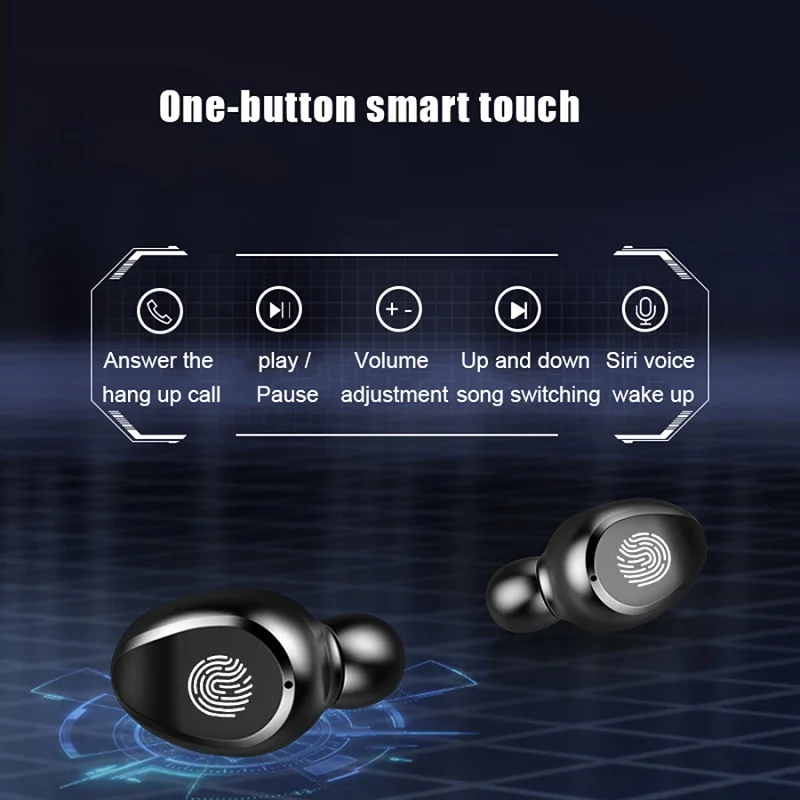 Bluetooth Hovedtelefon 5.0 LED Display IPX7 Vandtæt 8D Bluetooth Stereo Øretelefoner TWS Trådløse Bluetooth-5.0 Øretelefon Til Alle Telefonens