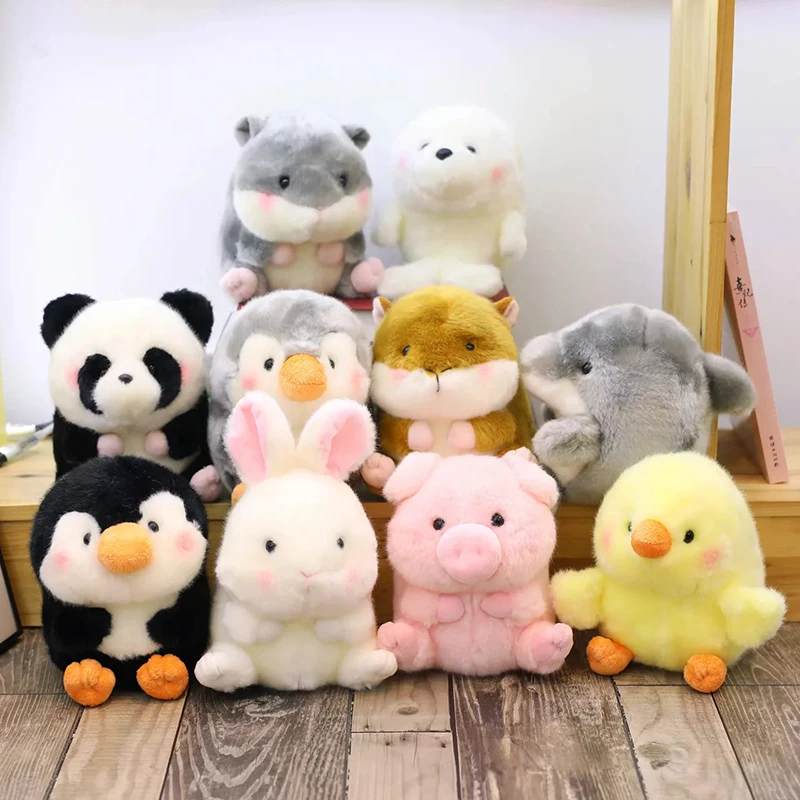 Bløde Dyr Udstoppet Plys Legetøj Kawaii Bløde Runde Form Panda, Penguin Gris Hamster Søde Dukke Kids Pige Gave