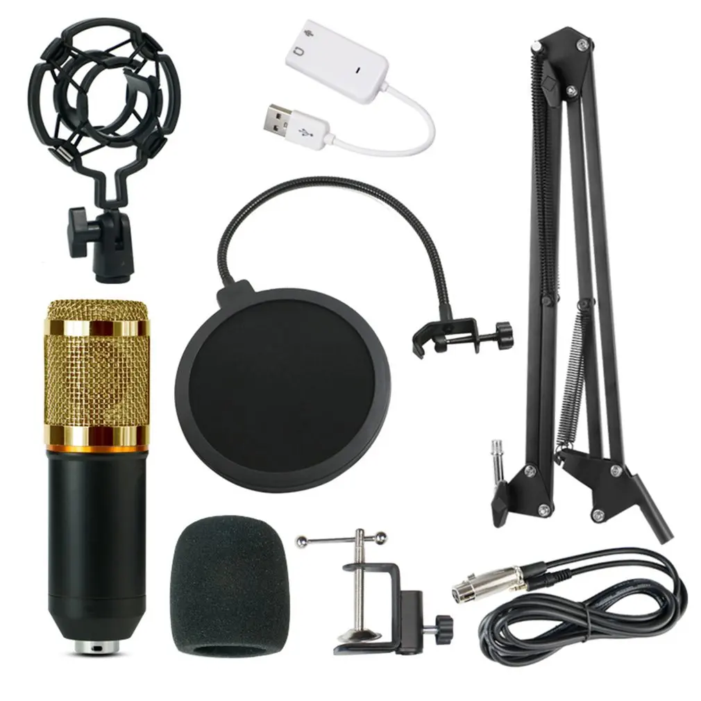 BM-800 Kondensator Mikrofon Kit Netværk Optagelse Mikrofon USB-lydkort NB35 Blowout Preventer Mikrofon