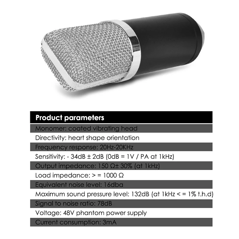 BM700 Professionel kondensatormikrofon til PC Phone Studio Recording Mikrofon Mic Kit bm700 Karaoke Mikrofon TikTok Sang