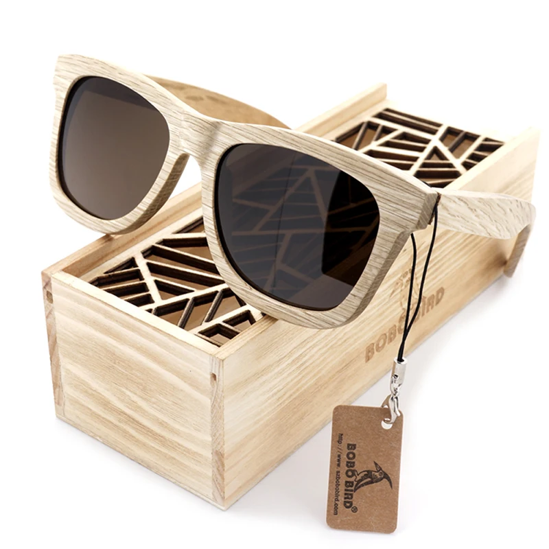 BOBO FUGL Mænd Kvinder Solbriller Mode Håndlavet Træ-Søn polariserede briller Design Sommer Stil Damer Brillerne i træ kasse