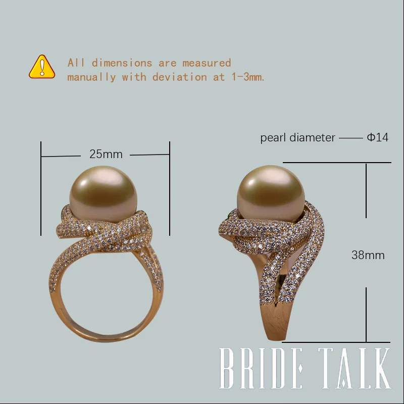 Bruden Talk Fashion Brand Kvinder Pearl Ring Cubic Zirconia Snoede Linjer Luksus Finger Ringe Elegante Smykker Til Bryllup Part