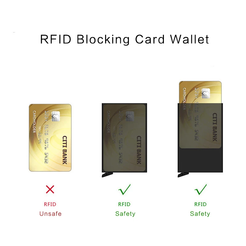 Bycobecy RFID-Wallet-Antitese-Wallet-Kortholderen Haspe Aluminium Unisex Metal af Høj Kv PU Læder Card Wallet Tegnebøger Mænd