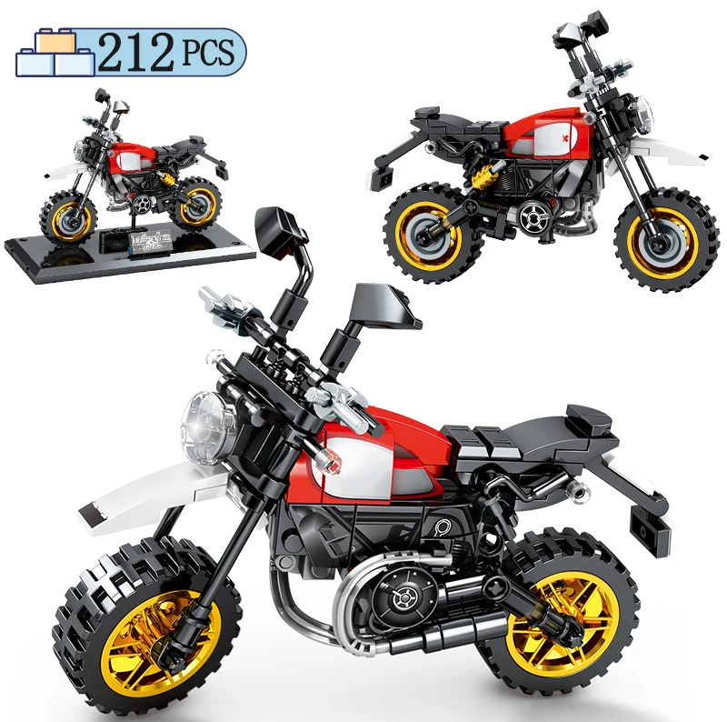 Byen Off-road Motorcykel Model byggesten MOC Skaberen Tekniske Racing Bil, Motorcykel Mursten Uddannelse Legetøj For Børn