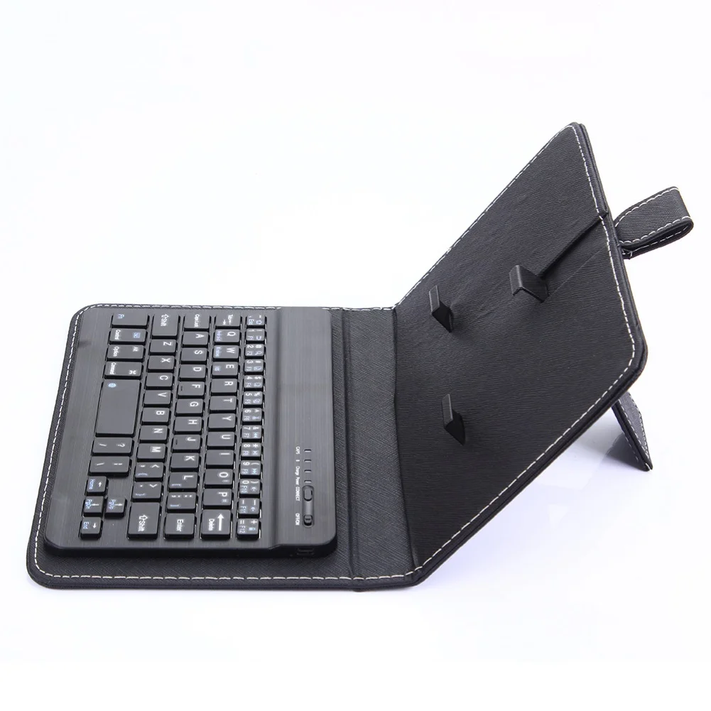 Bærbart Trådløst Bluetooth-Tastatur med Faux Læder taske til iPhone Telefon - /iOS - /Android/Windows Universal Tastatur