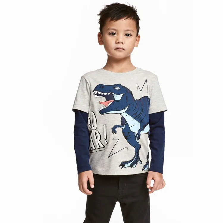 Børn Bunden Shirt 2021 Foråret Toddler Baby Drenge Camouflage Dinosaur langærmet T-shirt Til Børn Casual Toppe Drenge Tøj
