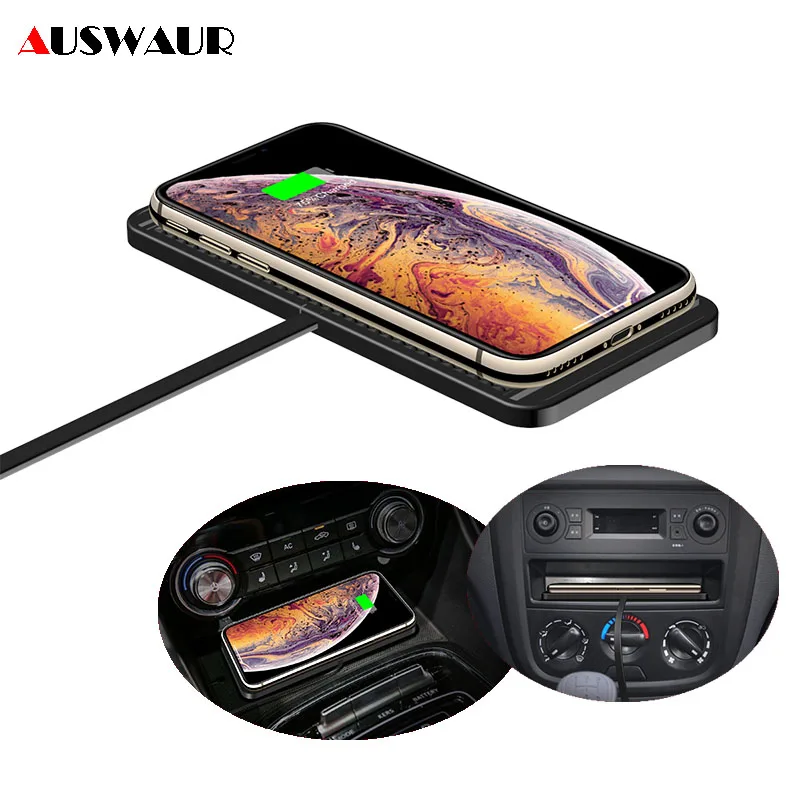 C1 Bil Trådløse Oplader Pad til iPhone 11 Pro Max antal Samsung S10 Plus Huawei QI Trådløse Oplader Bilens Instrumentbræt Opbevaring Skuffe