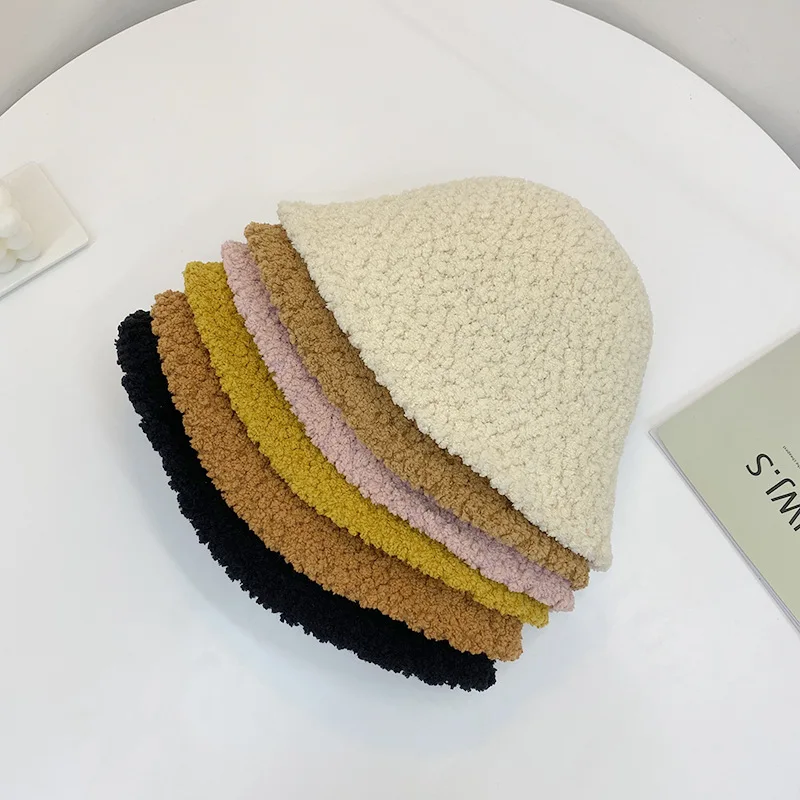Caluriri Kvinder Hat Solid Kunstig Pels Varm Kvindelige Hætte, Imiteret Pels Vinter Bucket Hat Kvinder Udendørs Solcreme, Solhat Panama Hat