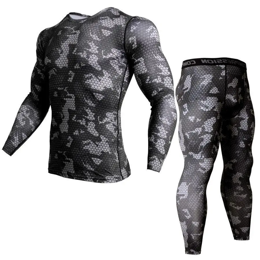 Camouflage træningsdragt Mænd Rashgarda MMA Lang Sleevets T-Shirt til Mænd-Komprimering, der Passer Børn Teen Fitness-shirt Termisk Undertøj