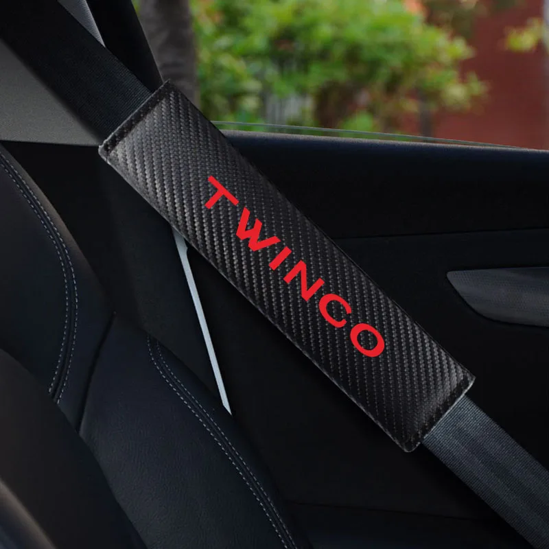 Carbon fiber Bil Sikkerhedssele Puder Til Renault Twingo Sæde skulderrem Pad pudebetræk Auto Interiør Tilbehør
