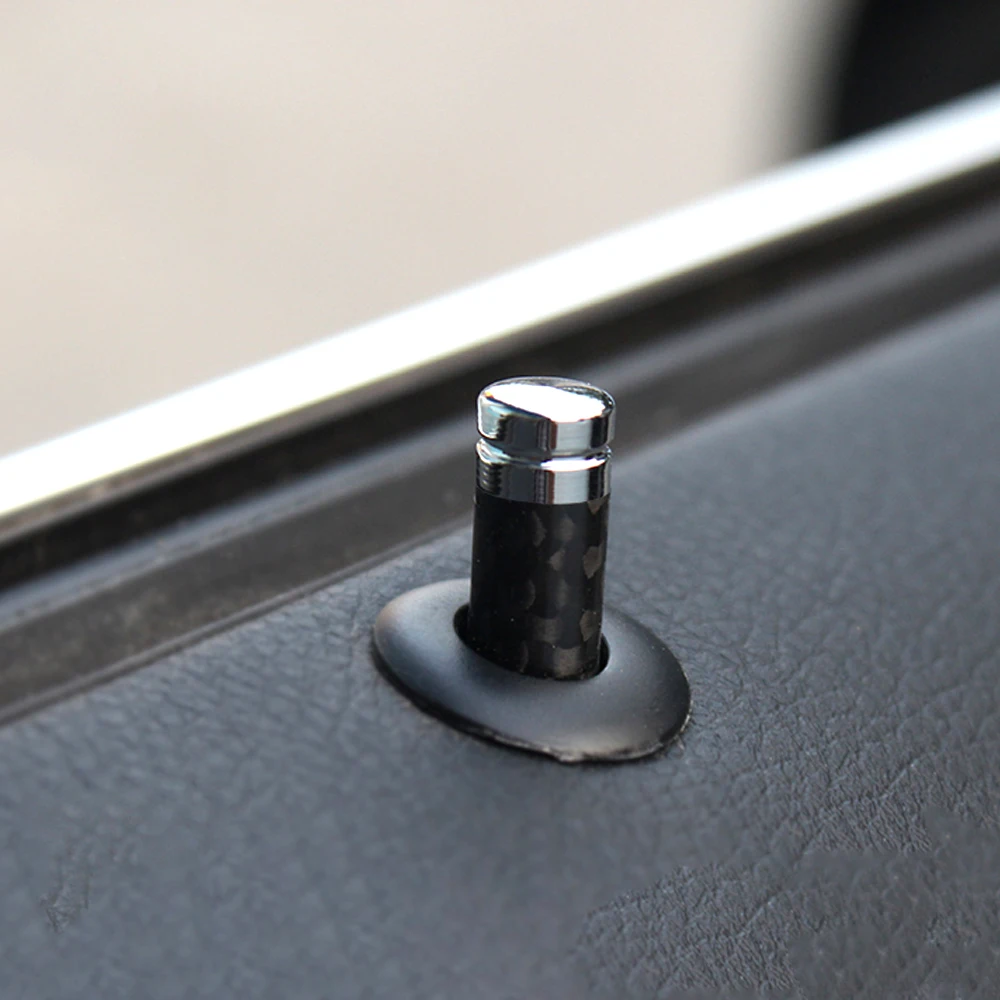 Carbon fiber dør vindue lås dækslet til bmw f10, f30 f32 f15 f16 f01 1 3 5 X5 X6 serie skifte trim bil døren ring lås knapper