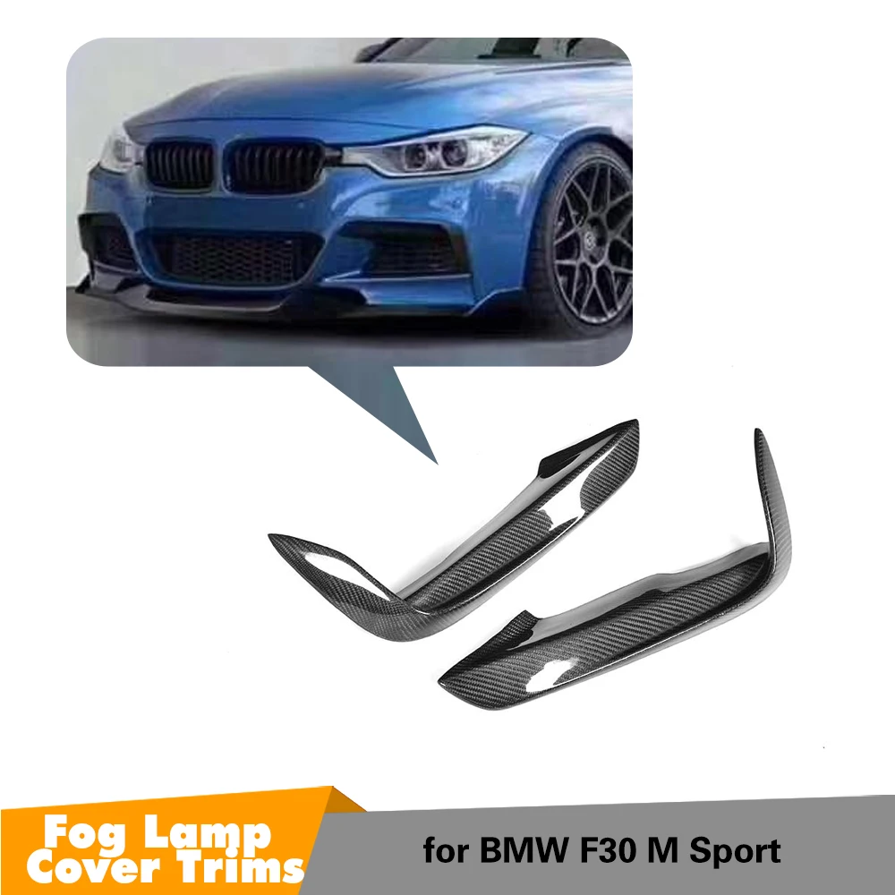 Carbon Fiber Tågeforlygte Fin Splittere Trim Canards for BMW F30 F35 M Sport 2012 - 2018