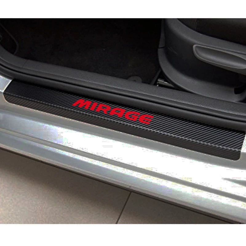 Carbon Fiber Vinyl Klistermærke Bil Dør Karmen Protector Mærkat dørtærskel Plade Mærkat Bil Tilbehør til Mitsubishi Mirage