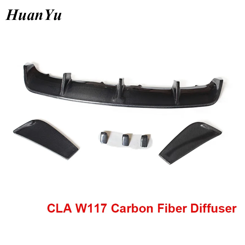 Carbon Fiber W117 Bageste Kofanger Diffuser for Mercedes-benz CLA-Klasse Læber AMG Pakke CLA45 CLA180 CLA200 CLA250 2016