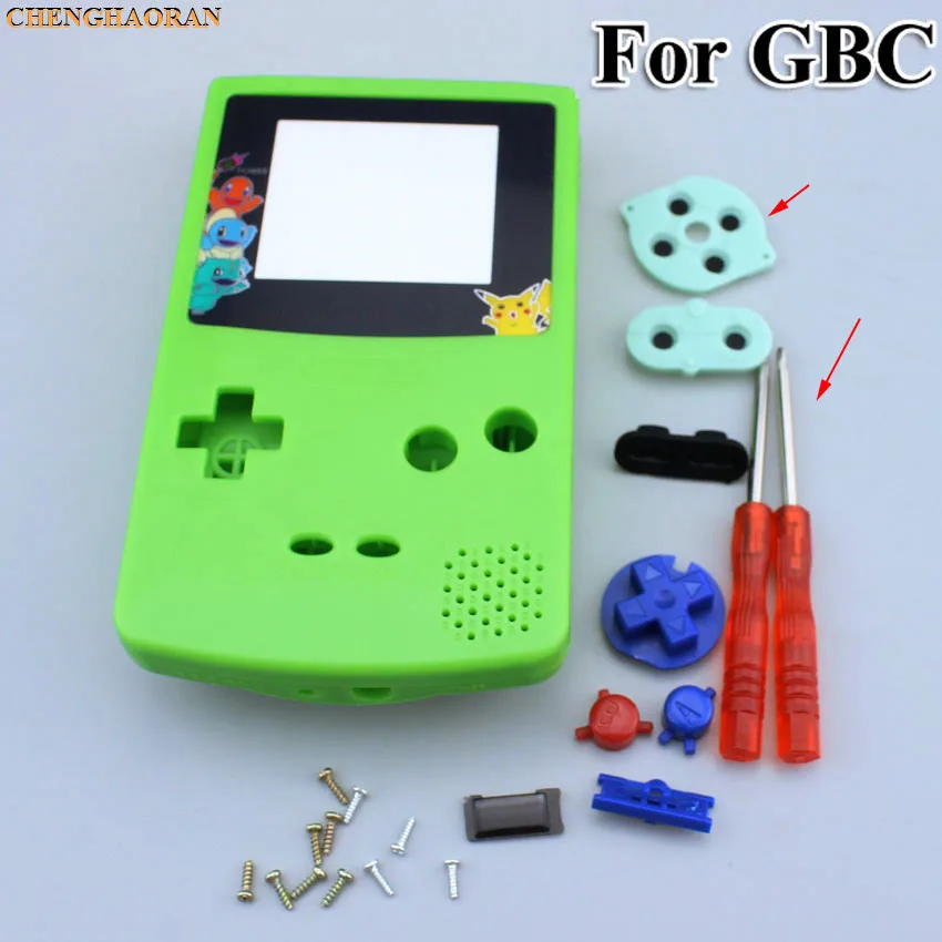 ChengHaoRan 1 sæt Lysende Blå Grøn Fuld Boliger Shell Dække Sagen til Nintend Gameboy Color GBC Udskiftning af Reservedele kit