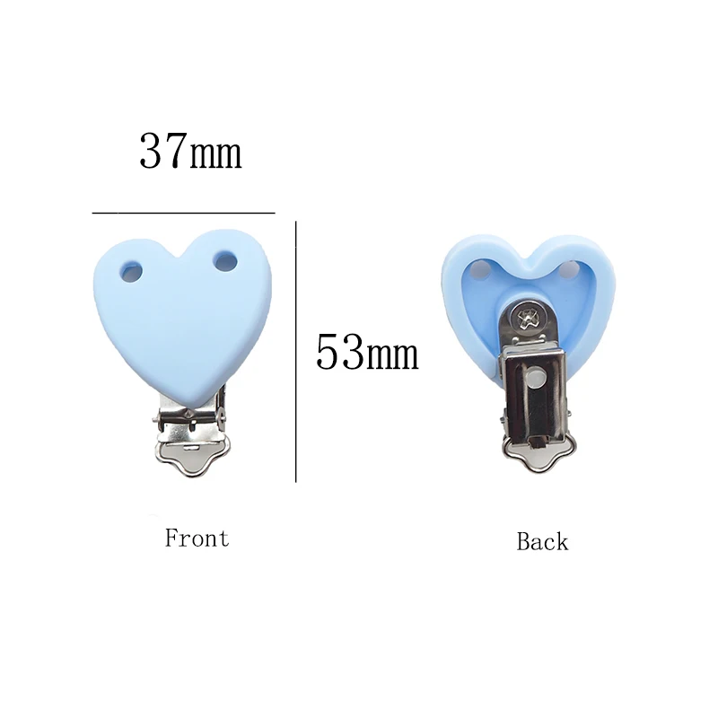 Chenkai 10STK Silikone Hjertet Bidering Klip Dummy Pacifier Klip For DIY Baby Sygepleje Pacifier Klip Sut Kæde Toy BPA-Fri