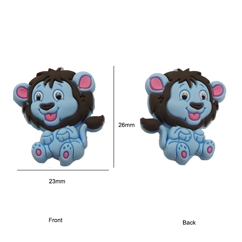 Chenkai 50STK Lion Formede Silikone-Perler Baby Dyr Tegnefilm Perler Bidering Til at Gøre Småbørn Beroligende Charme og Kæde Smykker Gave