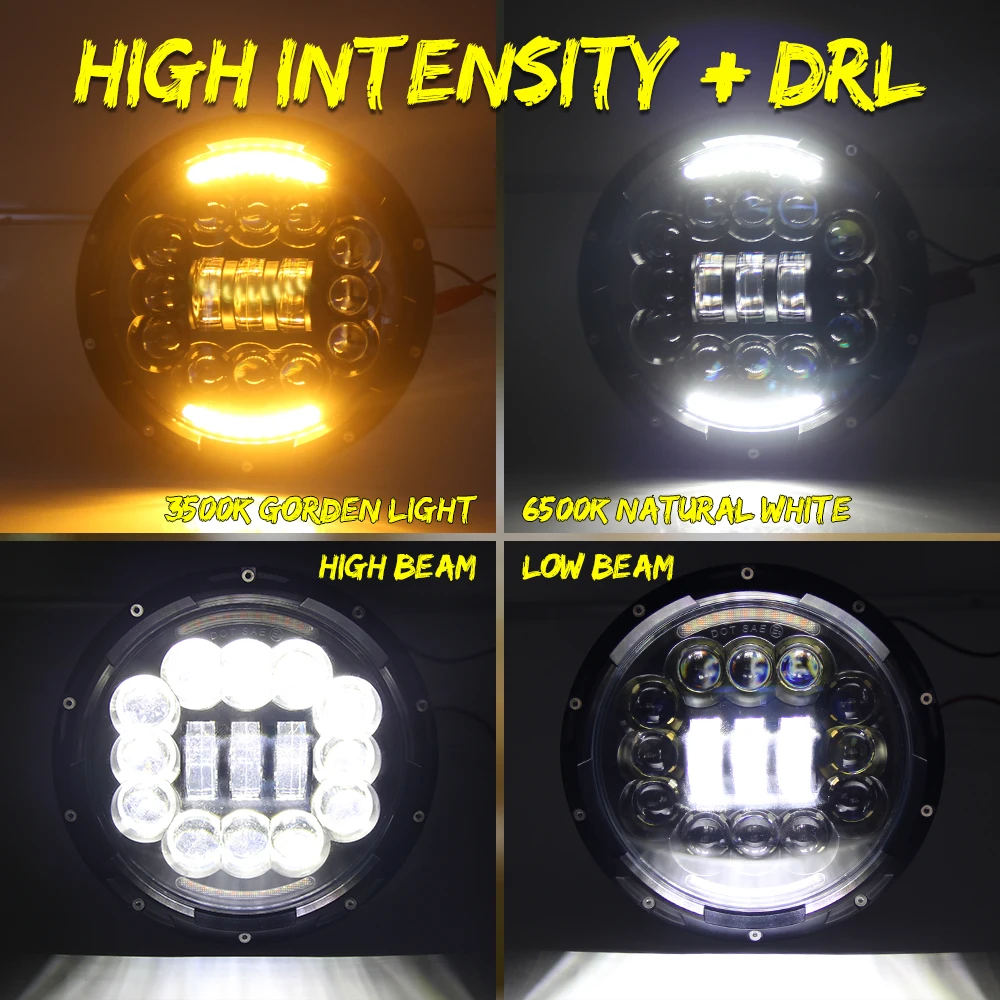 CO LYS 6D 7inch LED Forlygte 135W DRL Vinkel Øje Hej Lav Turn-Signal Kørsel Lys Led Forlygte 12V til Jeep Wrangler Lada Niva