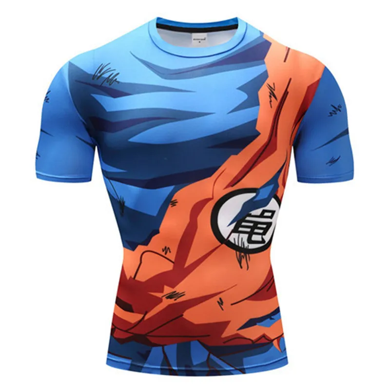 Compression Tee Shirt Mænd 3D-Print t-shirts Mand Vegeta Goku T-shirt Sjove Tees Animationsfilm Tshirt Trøjer