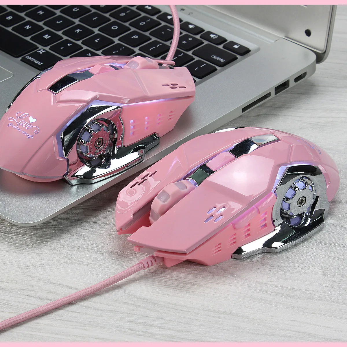 Computer Mus Gamer Sød Pink Pige Mus Professionel Gaming Mus Farverige Baggrundsbelyst Optisk Mus Mode lyd fra Mus til Bærbar