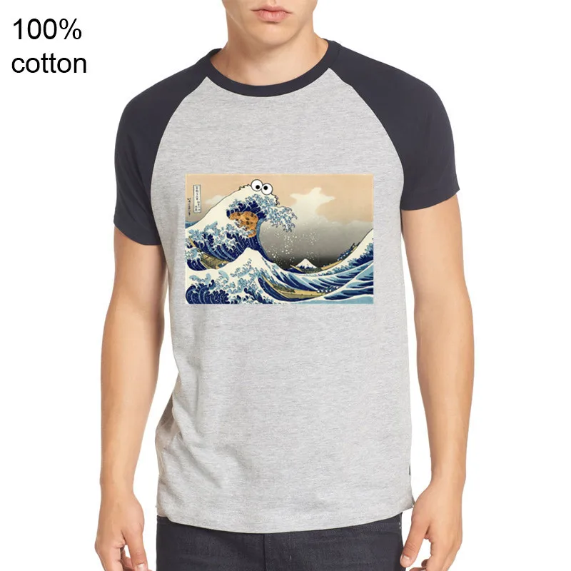 Cookie Monster T-Shirts Sjove Japansk Cookie Stor Wave Off Kanagawa T-Shirts Herre Trykt t-Shirt Kort Ærme 4xl T-shirts