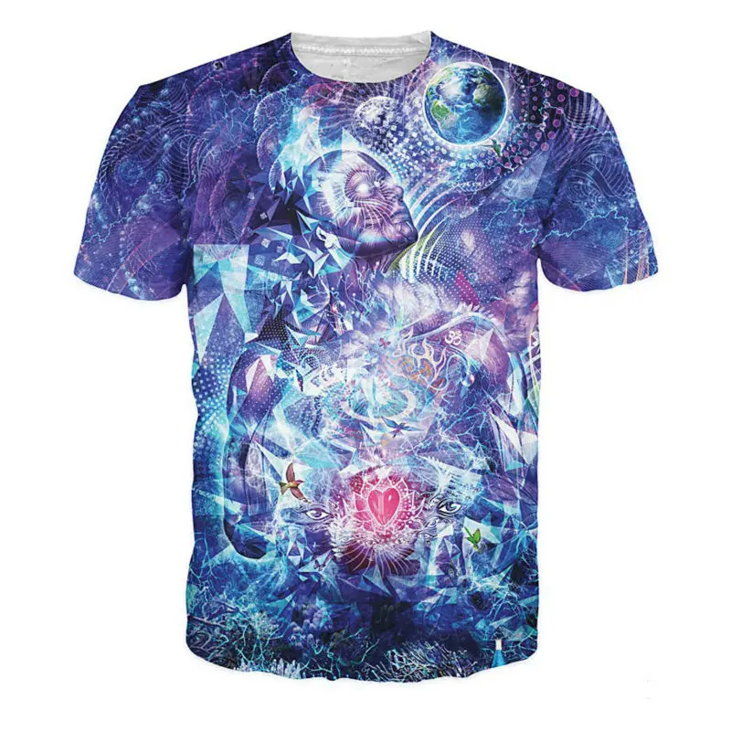 Cool 3D Printede T-shirts til Mænd Transcension T-Shirt Mode Trippy Design Grafiske Tees Korte Ærmer Behagelig Sommer Stil Toppe