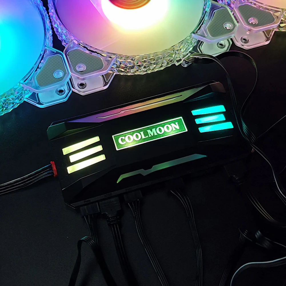 COOLMOON RGB Controller 4Pin PWM 5V 3Pin ARGB Fan PC Tilfældet Fjernbetjening Chassis Control Smart Intelligent Fjernstyring af RGB Controller