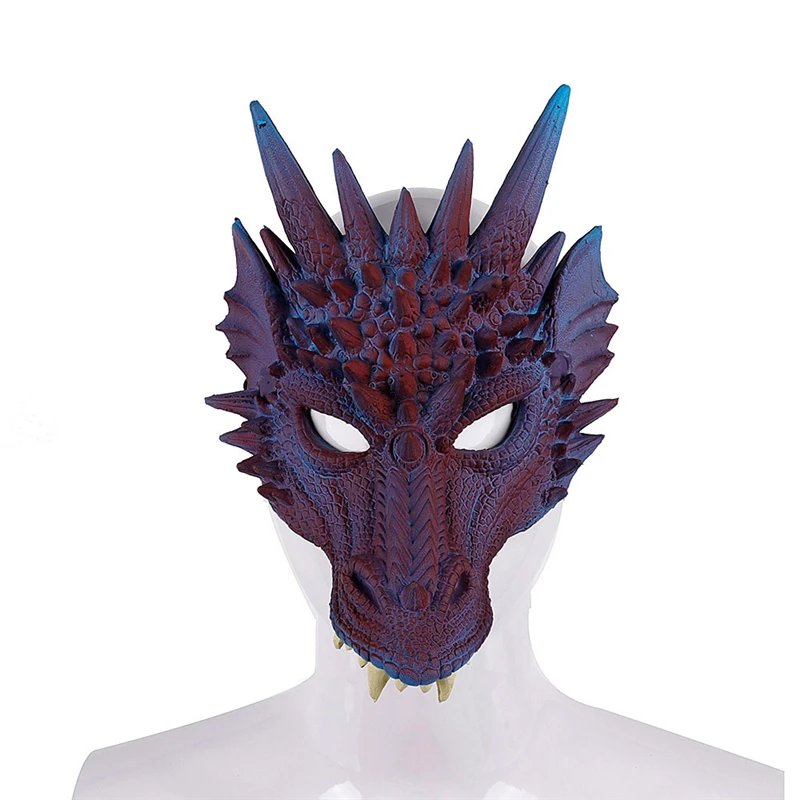 Cosplay masker Dragon Dinosaurio kostume maske Disfraz Purim Halloween Gave Carnival Part, Kids Dragon latex maske Børn, Voksen