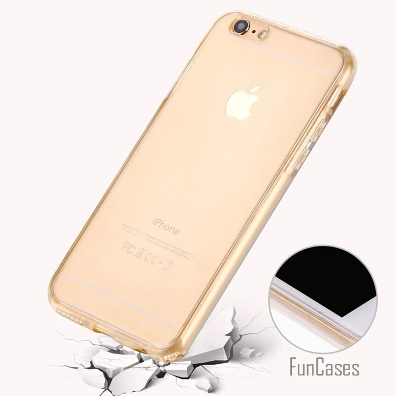 Cover til iPhone 7 7 Plus 6 6S Plu 5 5S SE (Front+bagcover Gel-Serien), Anti-banke Stødsikkert TPU 360 graders Klar Krystal Blød