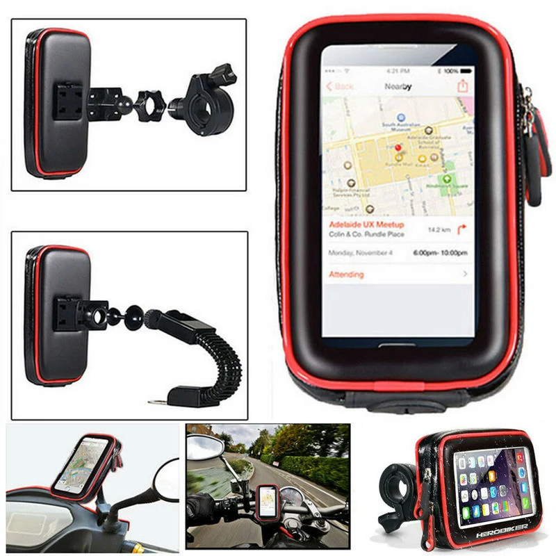 Cykel Vandtæt Pose Mobiltelefon Tilfælde GPS Motorcykel Holder mobiltelefonholder Støtte cykelstativ Til Smartphone navigation