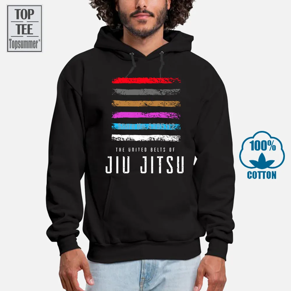 De Forenede Bælter Af Jiu Jitsu Rang Hoodie Cool Hættetrøjer Boy Store Størrelser Dreng Sweatshirt Hip Hop Streetwear Sort Hættetrøje Trykt