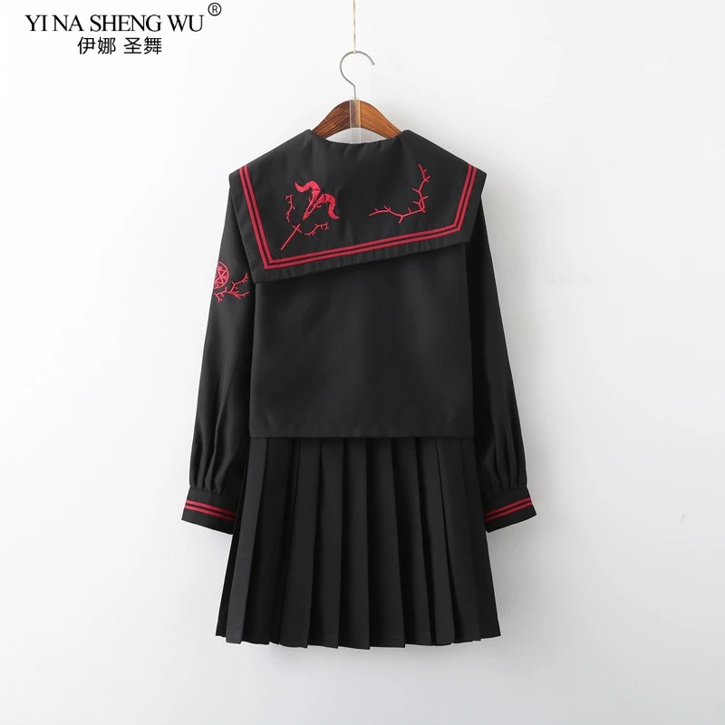 Demon Girl Japansk Koreansk Matroskrave Korte Nederdele Skole Pige Jk Uniform Plisseret Nederdel Skole Uniform Studerende Cosplay Kostumer