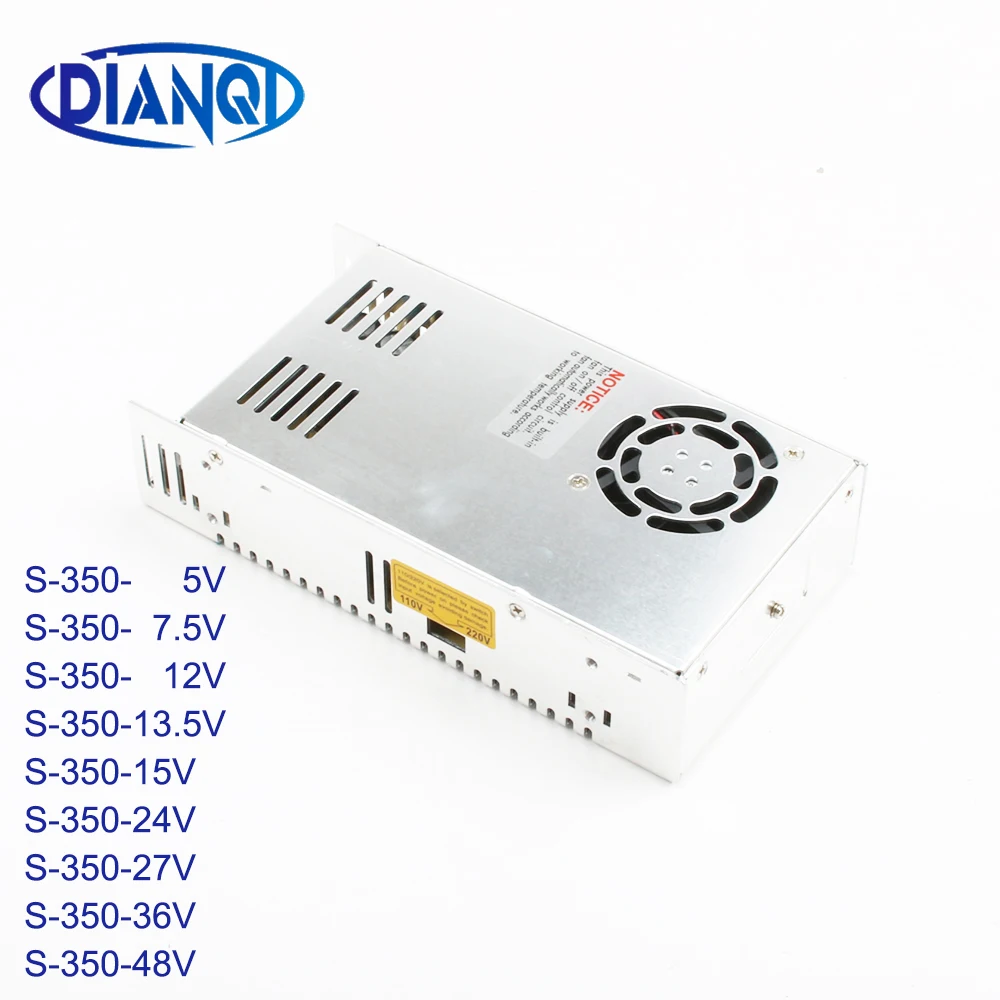 DIANQI Høj Kvalitet Strømforsyning S-350W 5v 7,5 v 12v 13,5 v-15v 24v, 36v 48v AC til DC Strømforsyning AC-DC Konverter, S-350 alle type