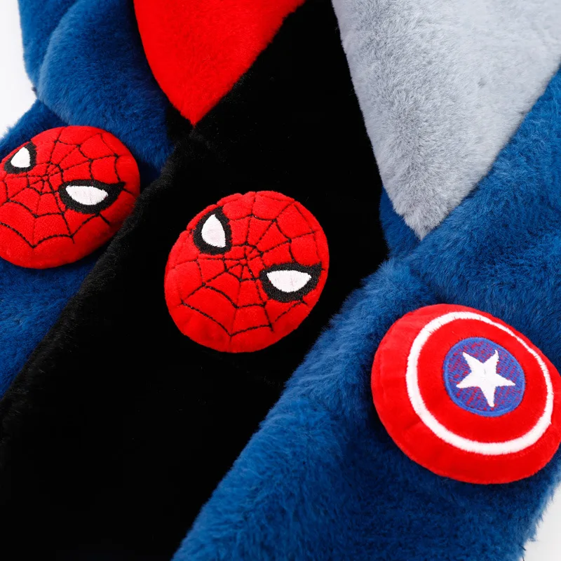 Disney Børn Hatte Tegnefilm Spiderman Huer Og Halstørklæde Sæt Efterår Og Vinter Varm Marvel Captain America Plys Hat Krave Børn Gaver