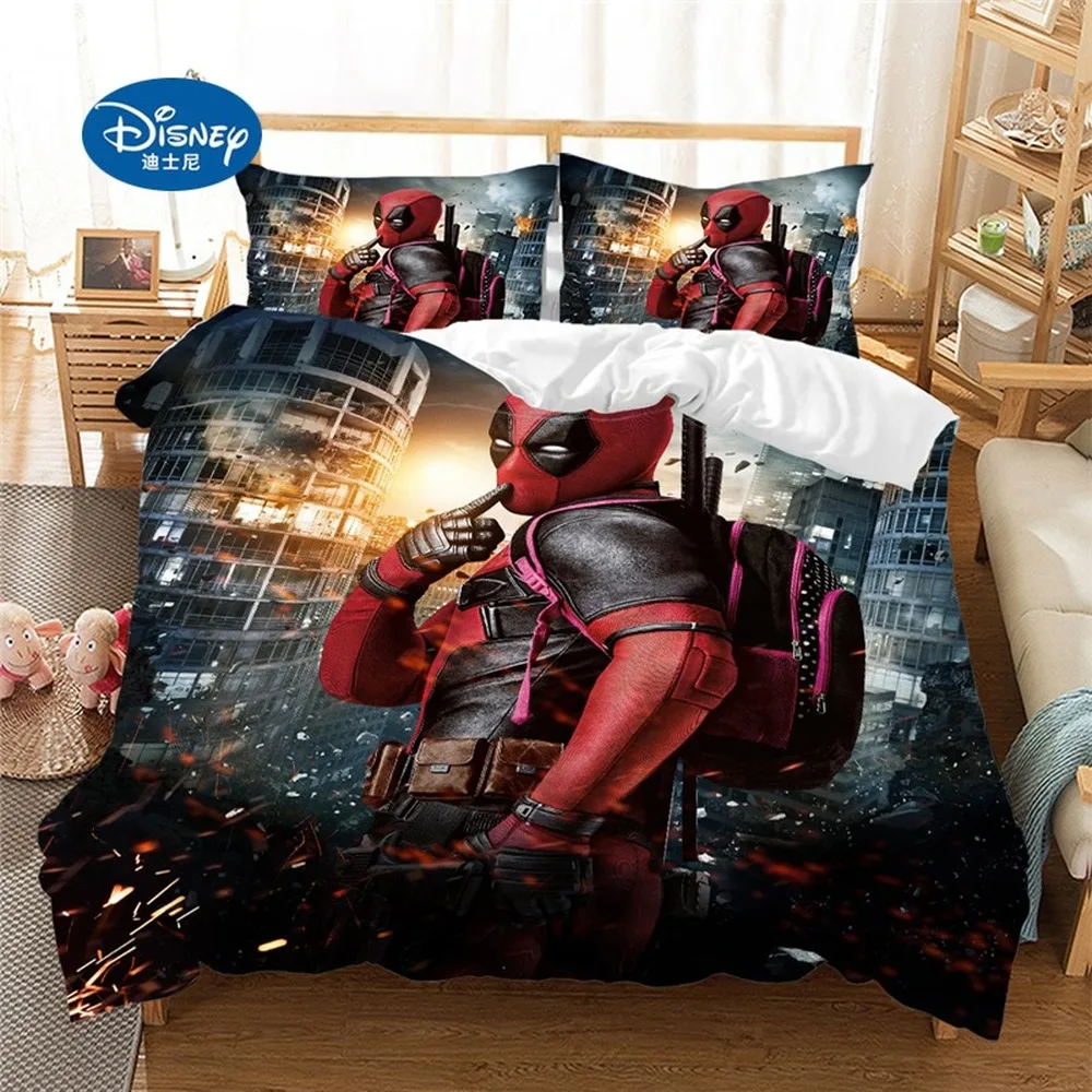 Disney Deadpool 3D-sengetøj sæt Duvet Cover sæt dyne, sengetøj sæt sengetøj sengetøj sæt twin Queen, King size (INGEN ark)
