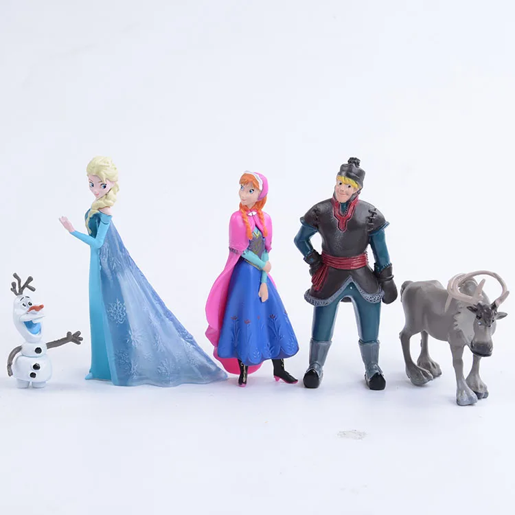 Disney Frosne Prinsesse 5pcs/Lot 5-10cm Anna Elsa Action Figurer Kristoff Sven Olaf Pvc-Model Dolls Samling Fødselsdag Gave Legetøj