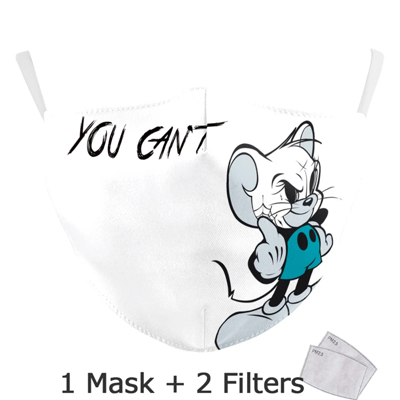 Disney Mickey, Minnie Mouse Donald Duck Face-Maske Med Filtre Voksen Udendørs Anti Støv PM2.5 Genanvendelige Vaskbar Tegnefilm Munden Maske