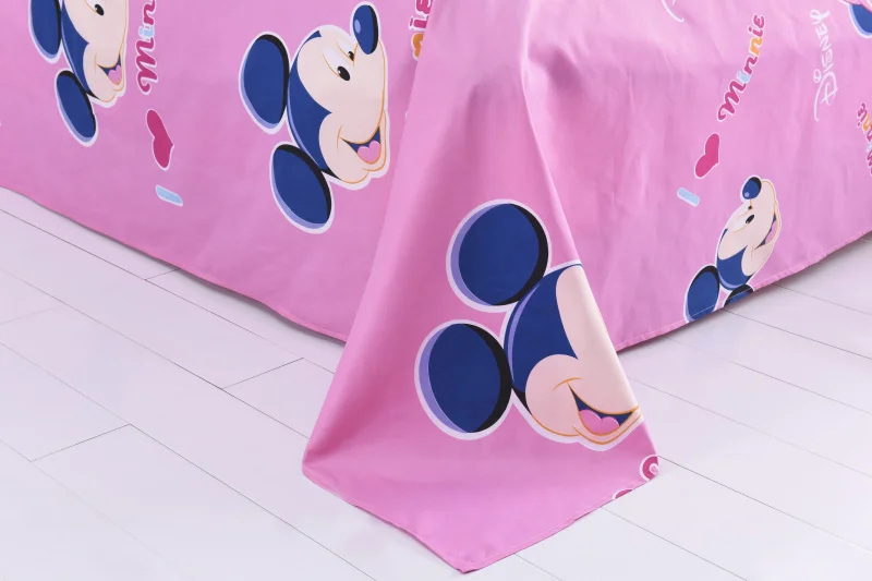 Disney minnie mouse sæt sengetøj til piger bed indretning dobbelt dynebetræk enkelt flad ark 3/4stk børn hjem tekstil-gratis fragt