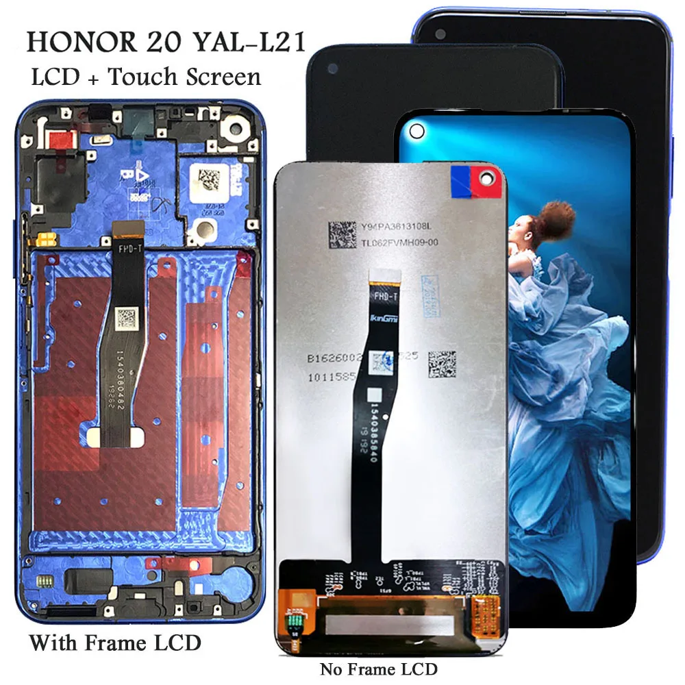 Displayet Til Ære 20 Lcd-Skærm Touch screen Replcement Til Huawei Honor 20 YAL-L21,AL00,TL00 Skærm Testet Telefonen Lcd-skærme