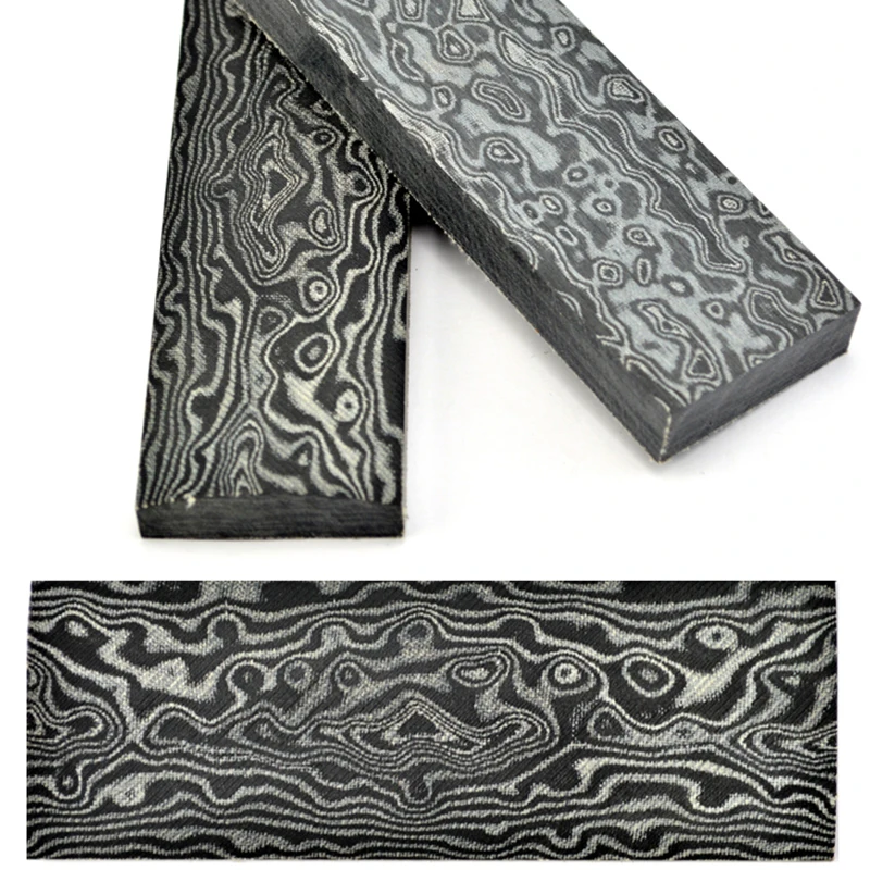 DIY-Kniv håndtag Importeret Micarta skaft Patch Plads bord linned Mikata Damaskus mønster 16x5x1cm