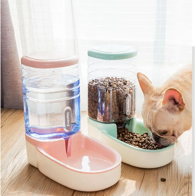 Dog automatisk pet feeder kat vand dispenser sæt hund skål Kat Bassin vand fodring skål kat skål kombination korn opbevaring spand