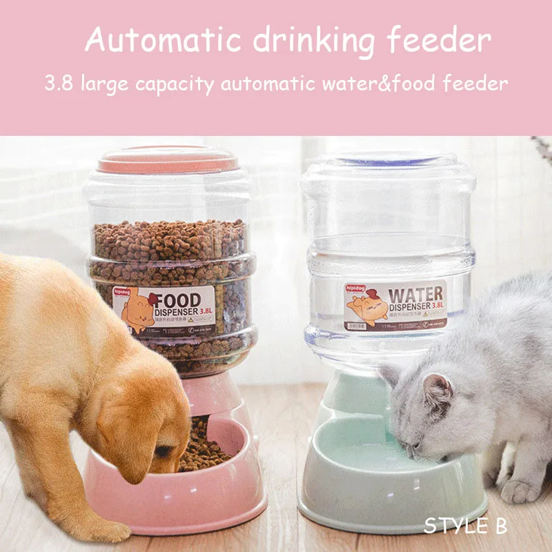 Dog automatisk pet feeder kat vand dispenser sæt hund skål Kat Bassin vand fodring skål kat skål kombination korn opbevaring spand
