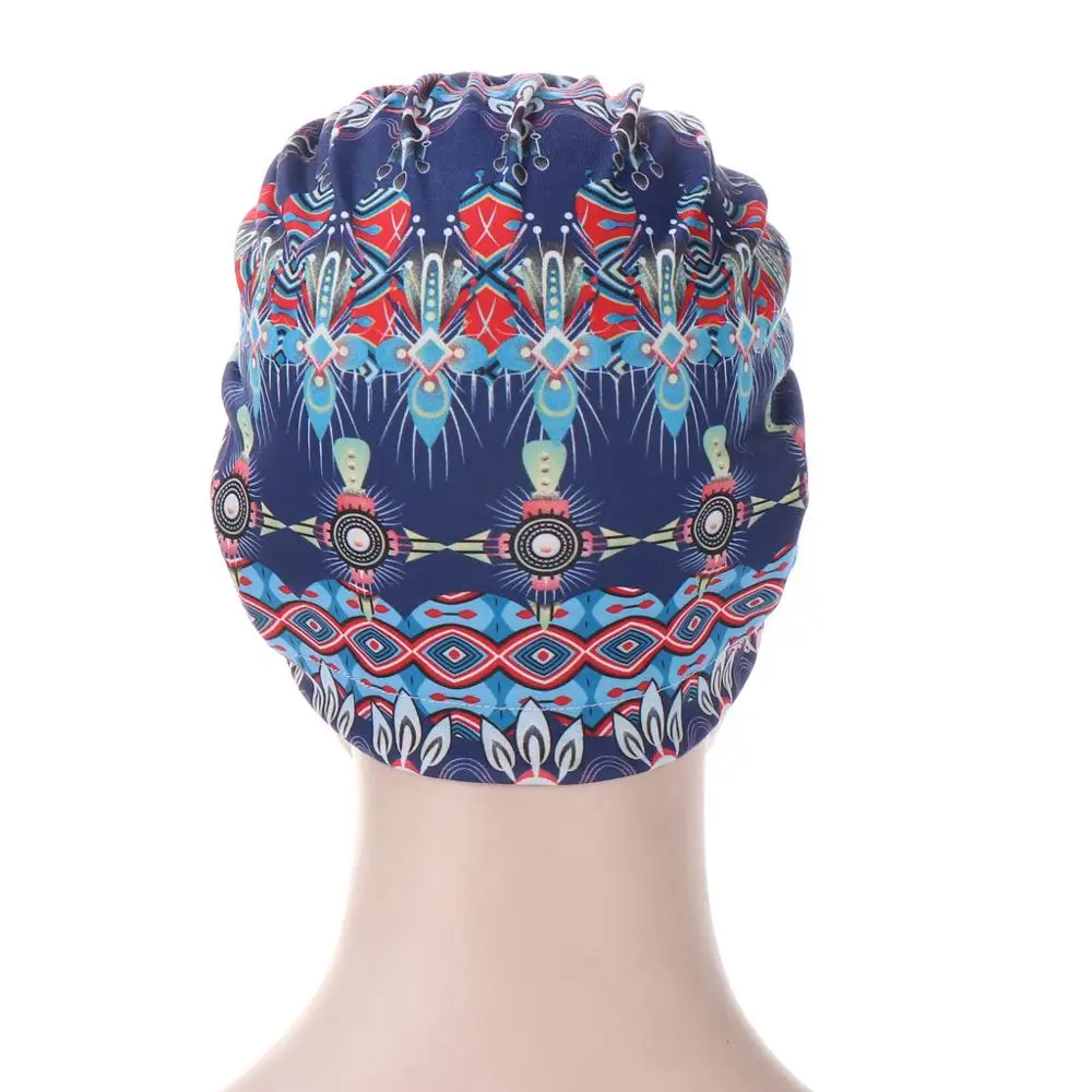 Donut Turban Caps for Kvinder Islamiske Bomuld trykt Tørklæde Hat Kvindelige Hovedbøjle Turbaner Muslimske Cap kvindelige headwraps Kemo Hat