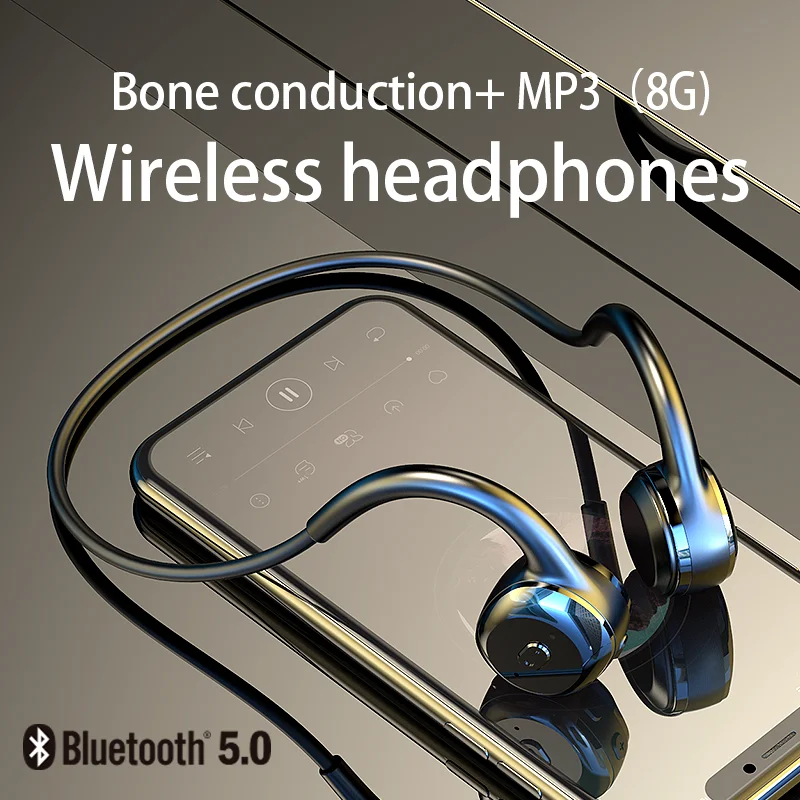 DOSII B16 Trådløse Sports Hovedtelefon Bluetooth-5.0 Sandt Bone Conduction Udendørs Løb Vandtætte Hovedtelefoner med Mikrofon