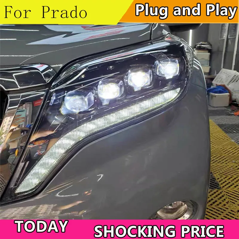 Doxa Bil Styling Hoved Lampe for Toyota Prado-Forlygter, LED--2017 DRL Kørelys Guide Bi-Xenon HID Tilbehør
