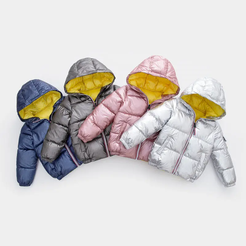 Drenge vinterfrakke 2-7 år gamle baby piger tøj Tyk, vandtæt kids vinter jakke Plating plads sølv alle-match outwear