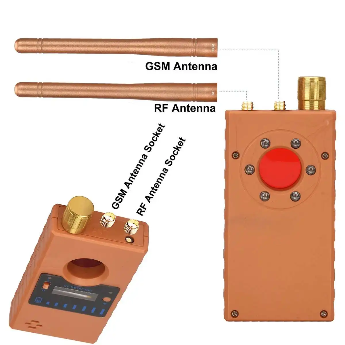 Dual antenne Anti-Spy GPS Trådløse Signal Automatisk Detektor Finder racker Frekvens Scan-Sweeper Beskytte Sikkerheden 1MHz 8000MH