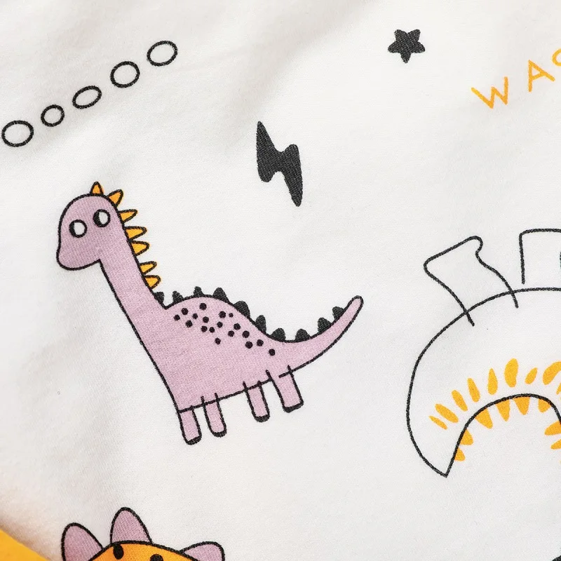 Efterår Baby Boy Tøj Sæt 3stk Dinosaur Mønster langærmet Toppe + Stribet Bukser med Print + Hat Outfit Nye Ankomst Ins